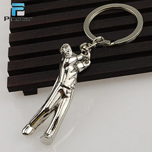 China factory customized made engraved men golf sport keychains