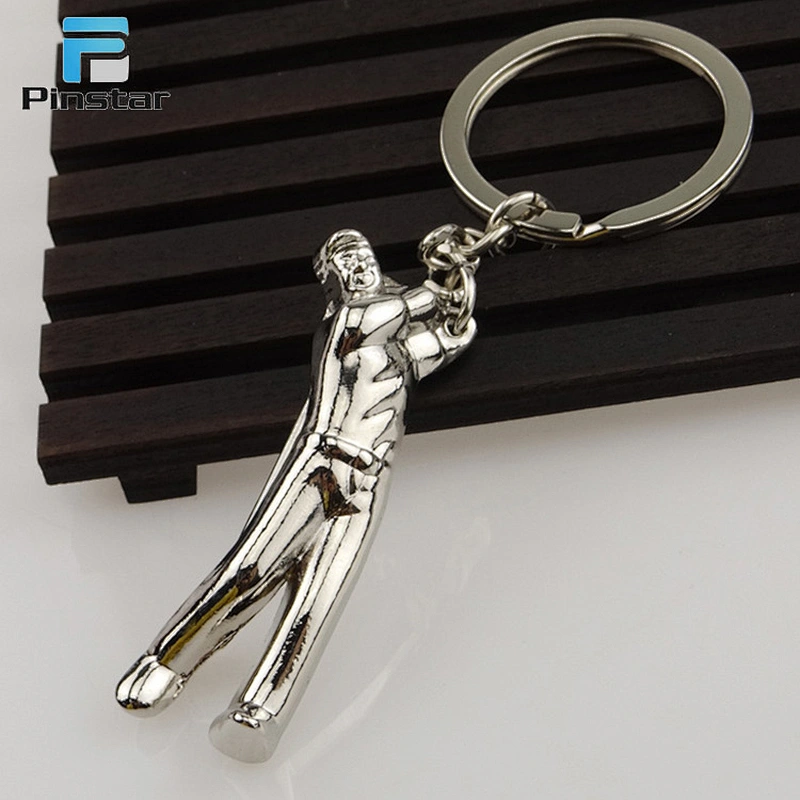 China factory customized made engraved men golf sport keychains