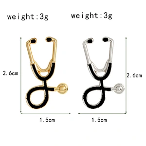 Wholesale In Stock Medical Jewelry Doctor Nurse Stethoscope Enamel Tie Tack Hat Lapel Pin