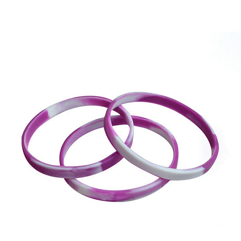 Suzhou Factory Colorful Logo Printed Custom Made Cheap Thin Silicone Bracelet