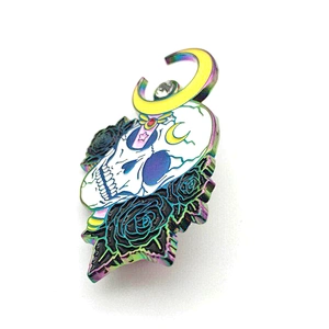 Factory Making High Quality Custom Design Gradient Rainbow Plated Flower Lapel Pin with Soft Enamel