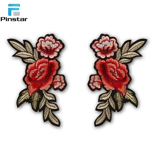 Big flower embroidery appliques accessory mirror clothing patches for clothes