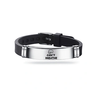 Black Lives Matter Stainless Steel Adjustable Bracelet I CAN'T BREATHE Power Men Bracelet