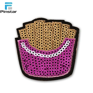 New Fashion Wholesale Custom Iron On Sequin Embroidered Patches For Clothing