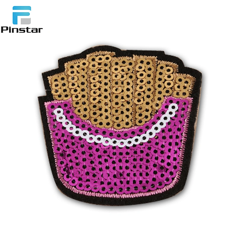 New Fashion Wholesale Custom Iron On Sequin Embroidered Patches For Clothing