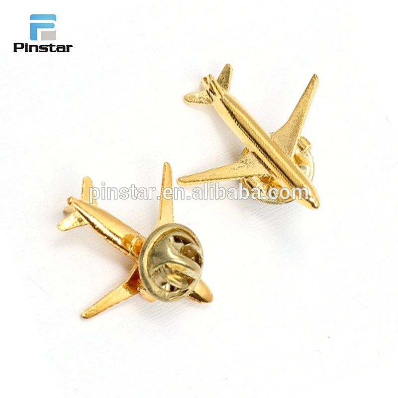 Hot selling custom high quality 3d design airplane shaped metal enamel lapel pin