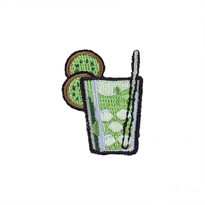 china direct factory custom bulk different drinks embroidery patches for clothes
