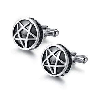 promotion gifts men black star shape make custom cufflinks
