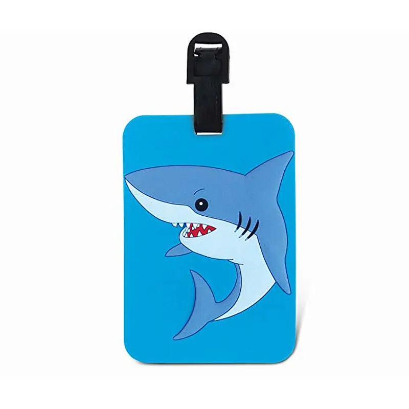 Custom shark lobster shape PVC luggage tag