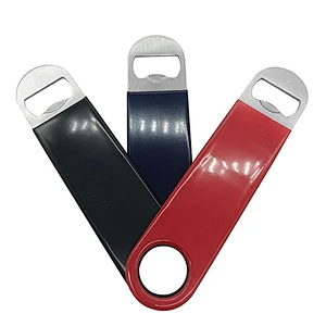 Bulk stainless steel custom logo vinyl coated beer bottle opener