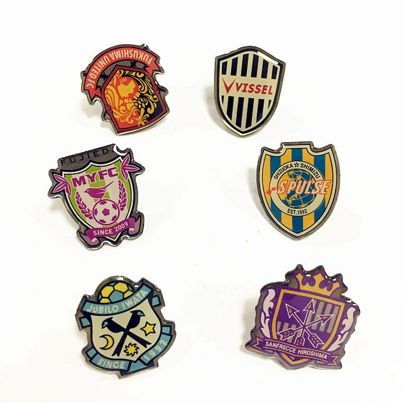 Cheap Price Promotional Gift Custom Football Club Badge Offset Screen Print Epoxy Dome Lapel Pin