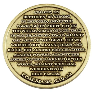 custom design soldier copper engraved 3D plated coin