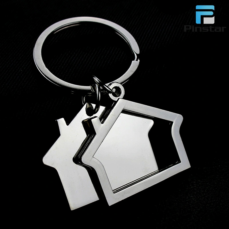 Factory Wholesale Promotional Custom Logo Metal Key Chain House Shaped Keychain