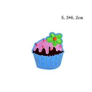 Wholesale In Stock No Minimum Embroidered Patch Cute Embroidery Cake Patches