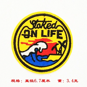 OEM round colorful custom embroidery patches for bag