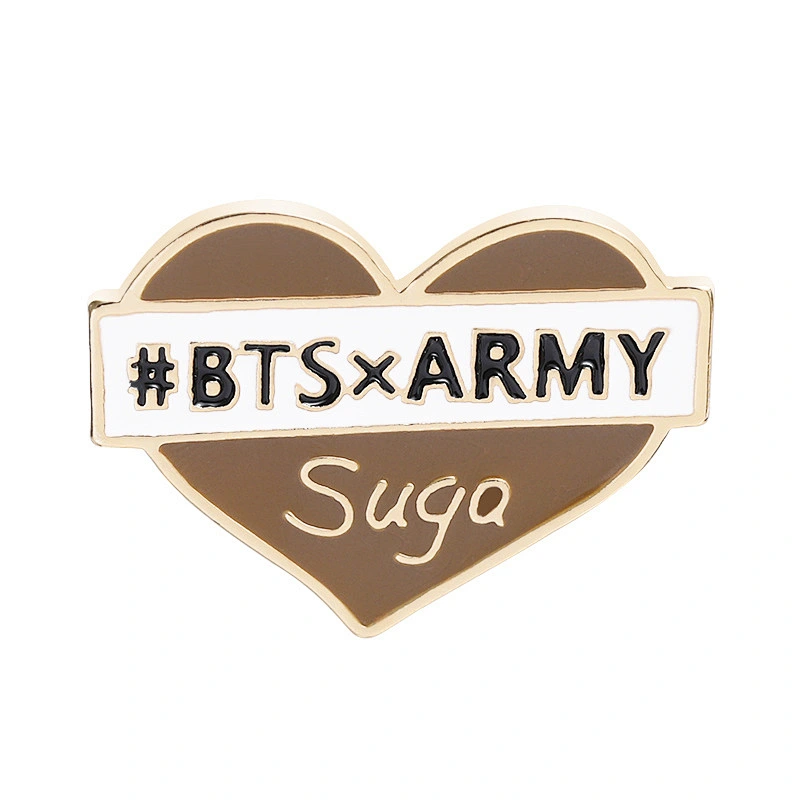 Korea Fashion Bangtan Boys BTS Enamel Pin with Different Names