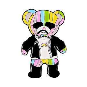 Factory Wholesale In Stock LGBT Pride Animal Rainbow Bear Enamel Lapel Pin