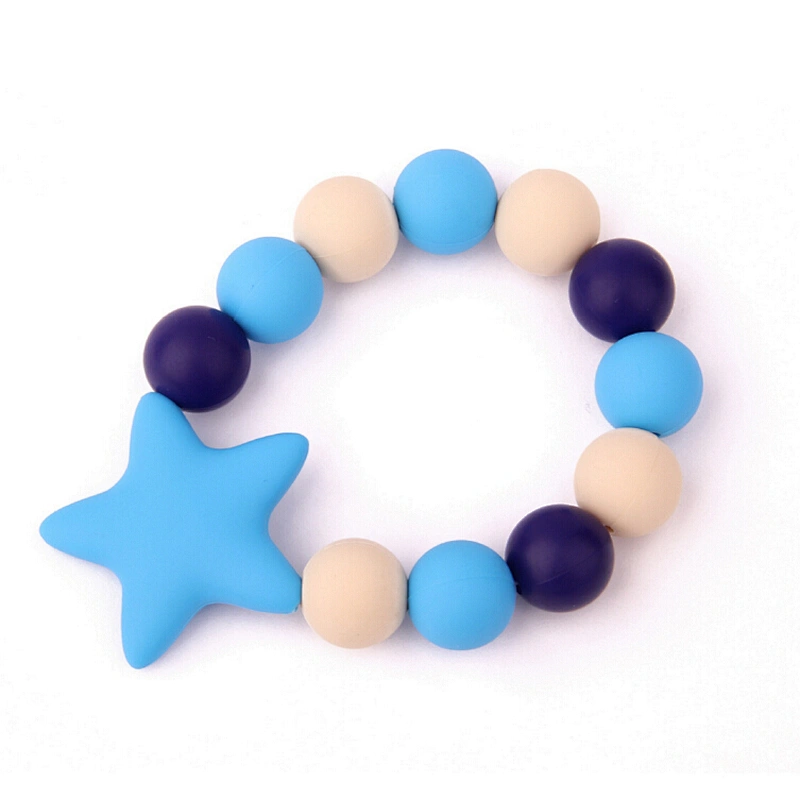 Kunshan Blue Five-Pointed Star Wrist Band Silicone Bead Bracelet