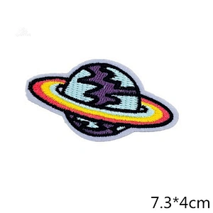 Wholesale In Stock No Minimum Embroidered Planet Badge Embroidery Space Iron On Patches