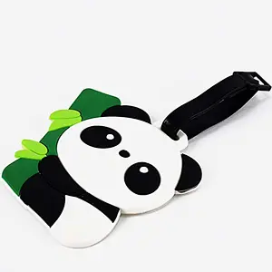 2018 New design custom china panda soft pvc luggage tag
