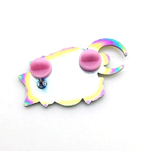 Factory Making High Quality Custom Design Gradient Rainbow Plated Flower Lapel Pin with Soft Enamel