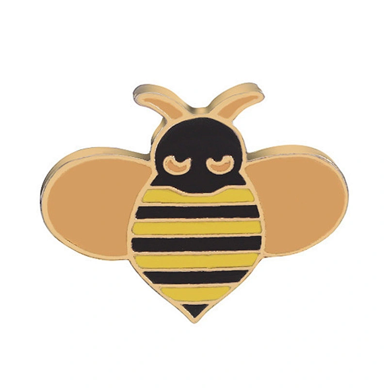 Factory Making Custom Cute Carton Bee Enamel Lapel Pin Wholesale Honey Bee Pins