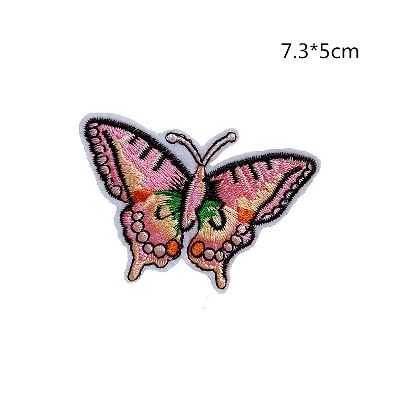 Wholesale In Stock No Minimum Custom Insect Patches Embroidery Butterfly Iron On Patch