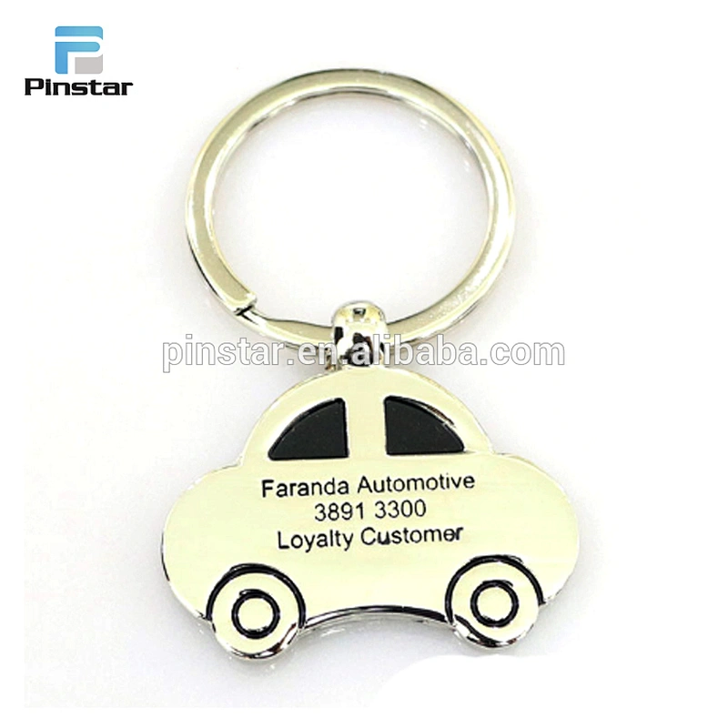 Promotional gift custom design your own brand logo metal car shaped keychain