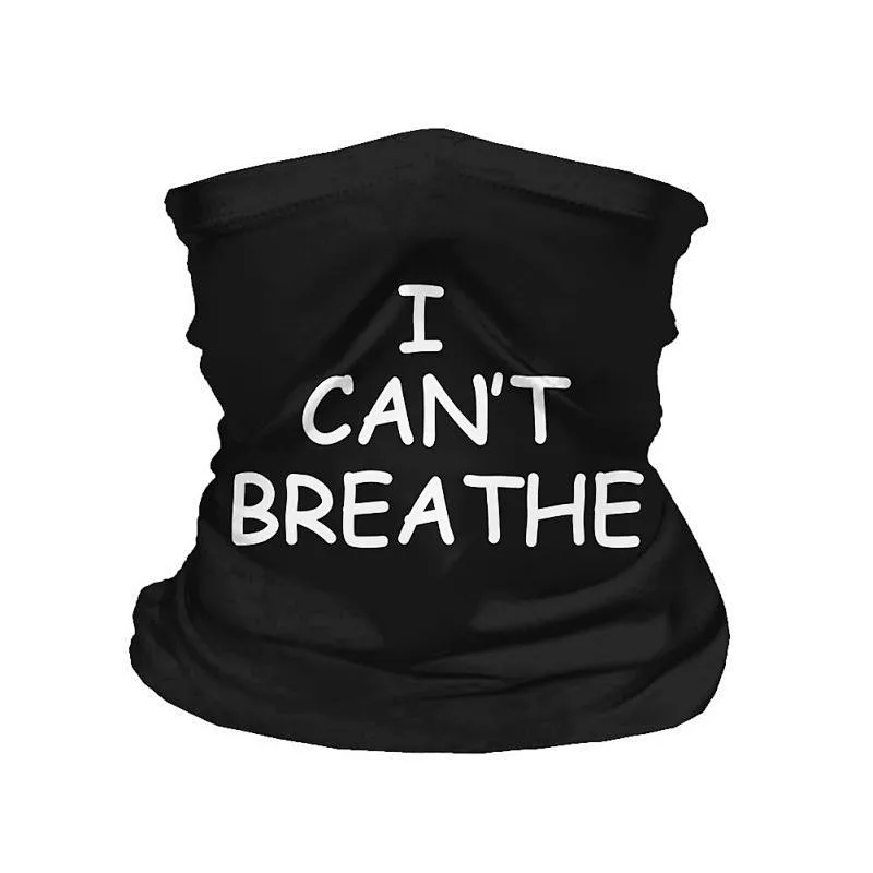 Factory Wholesale In Stock Black Lives Matter Face Tube Bandana I CAN' BREATHE Head Scarf