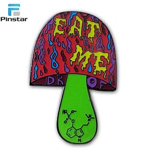 Colorful cute soft enamel mushroom shaped lapel pin