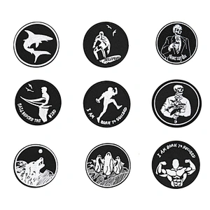 Factory Making Cheap Price Custom Round Shaped Embroidery Black and White Patch