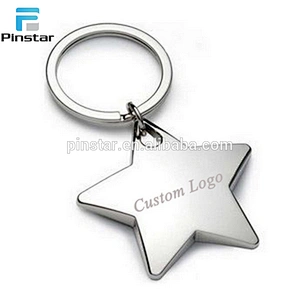 Die casting promotional star shaped metal keychain with your custom design