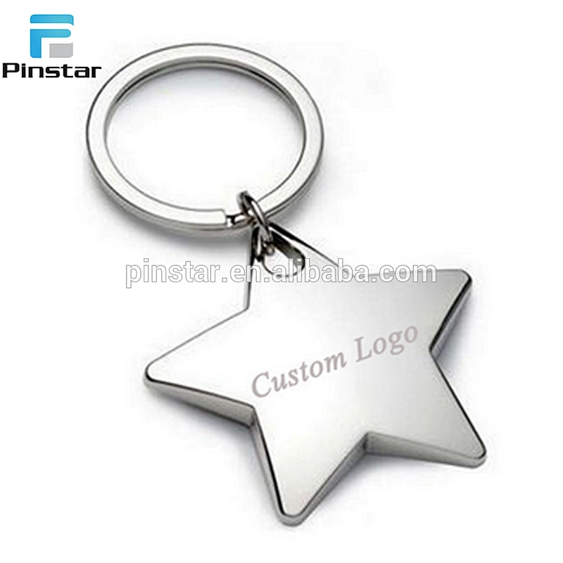 Die casting promotional star shaped metal keychain with your custom design
