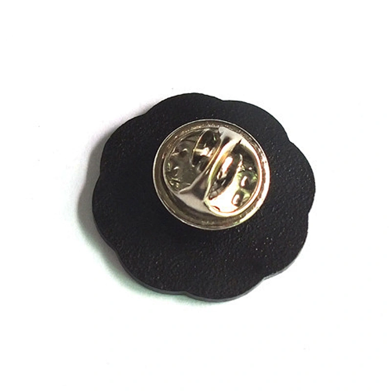 Factory Making Custom Logo Cute Mini Green Enamel Flower Metal Lapel Pin with Black Metal