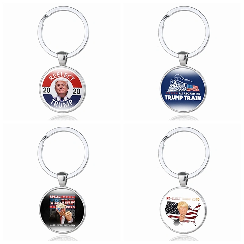 REELECT TRUMP Custom Zinc Alloy Metal Keychain with Epoxy Sticker