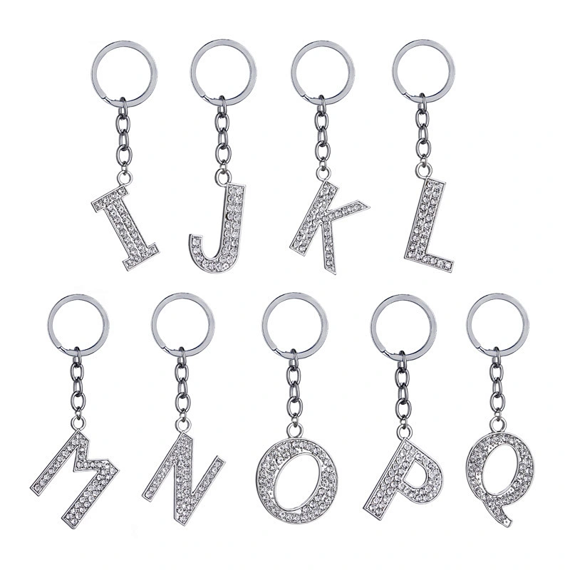 Wholesale In Stock No Mold Fee Diamond Alhabet Letters Letter M Keychain