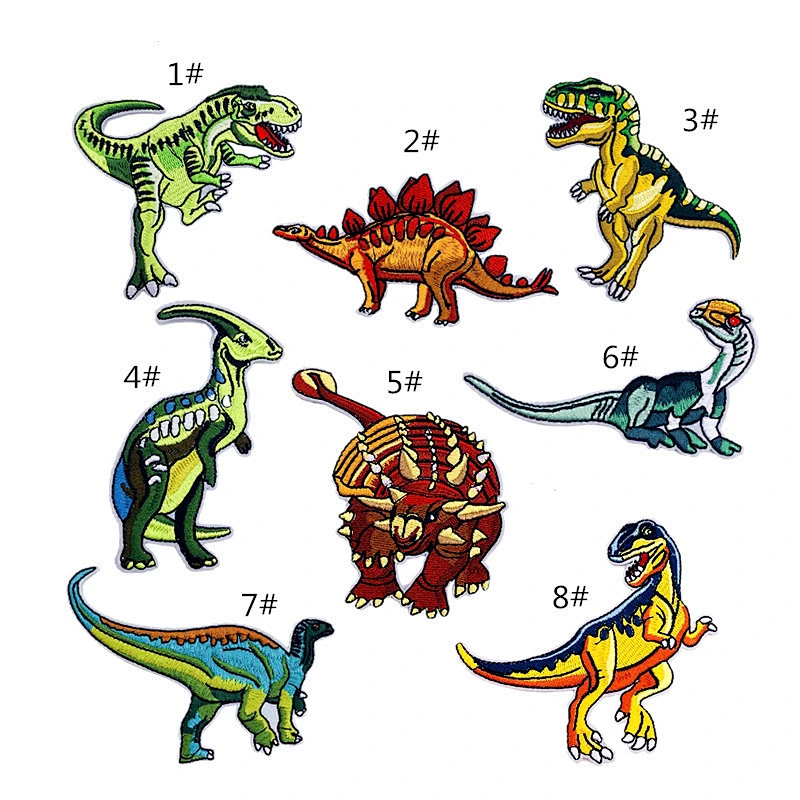 Wholesale In Stock No Minimum Embroidery Tyrannosaurus Patches Dinosaur Iron On Patch