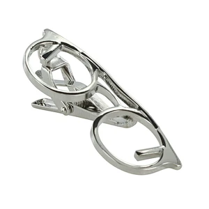Factory Directly Selling glasses shape Customer Size Tie Bar Clip