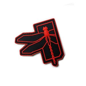 High quality custom dragonfly iron on pvc patches