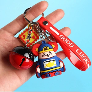 Year of the Rat Keychain Soft Rubber PVC 3D Keychain Zodiac Keychains