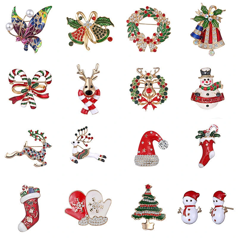 Wholesale Vintage Handmade Rhinestone Christmas Pins and Brooches No Minimum