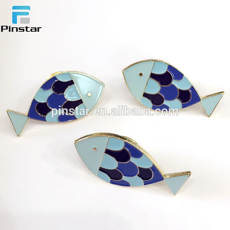Factory sell custom jesus fish soft enamel metal multicolored lapel pins for daily decoration