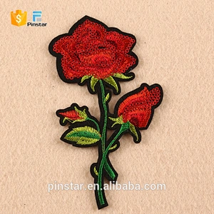 China Factory High Quality Custom Embroidery Rose Patches