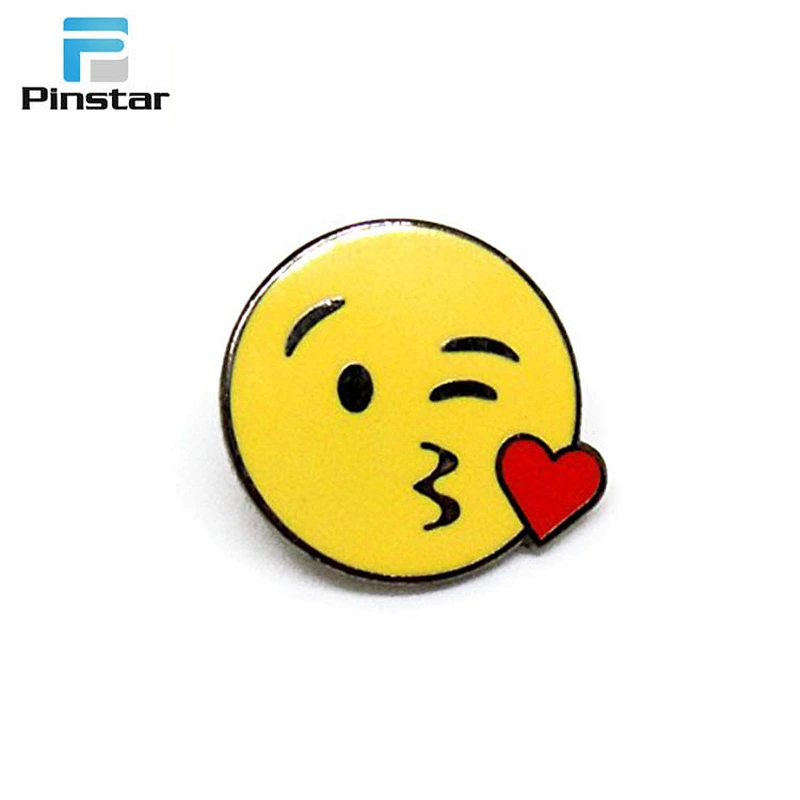 Factory direct promotional red heart shaped lapel pin button badges