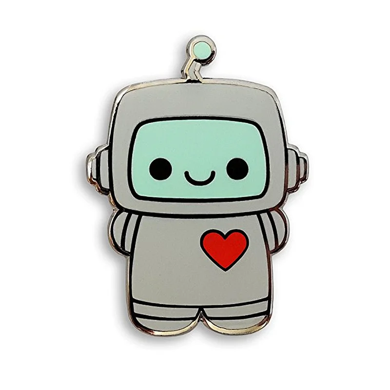 china manufacturers cartoon robot metal bulk soft enamel lapel pin