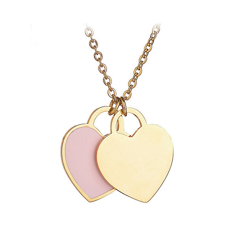 metal Heart shape Hard enamel gold plating Necklace Pendant