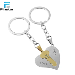 Gifts and crafts type custom metal i love you heart shape keychain
