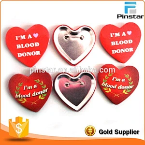 Custom Printing Logo Heart Tin Button Badge