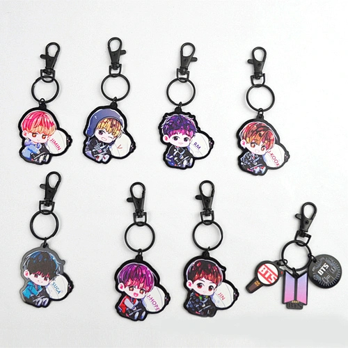 Factory Making Kpop Souvenir Gift BTS Merchandise Customized Cartoon Anime Acrylic Keychain