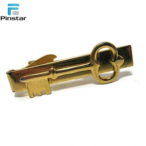 Personalized Silver Men Metal Stainless Steel Plain key shape Custom Tie Clips